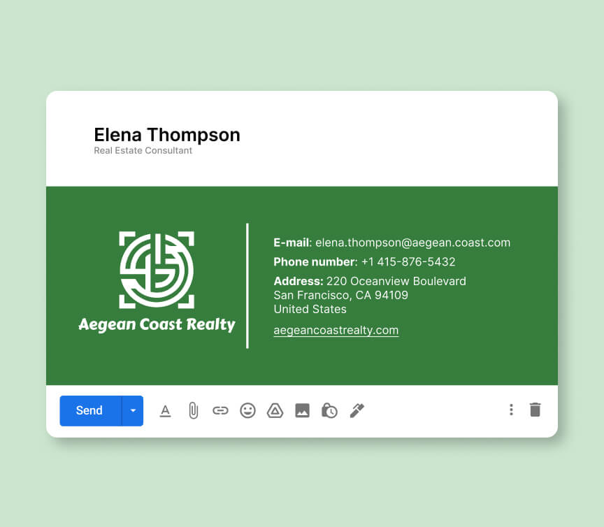 Template tanda tangan email gratis