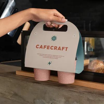Zovizオンラインロゴメーカーで作成されたCafecraftコーヒーショップのロゴ