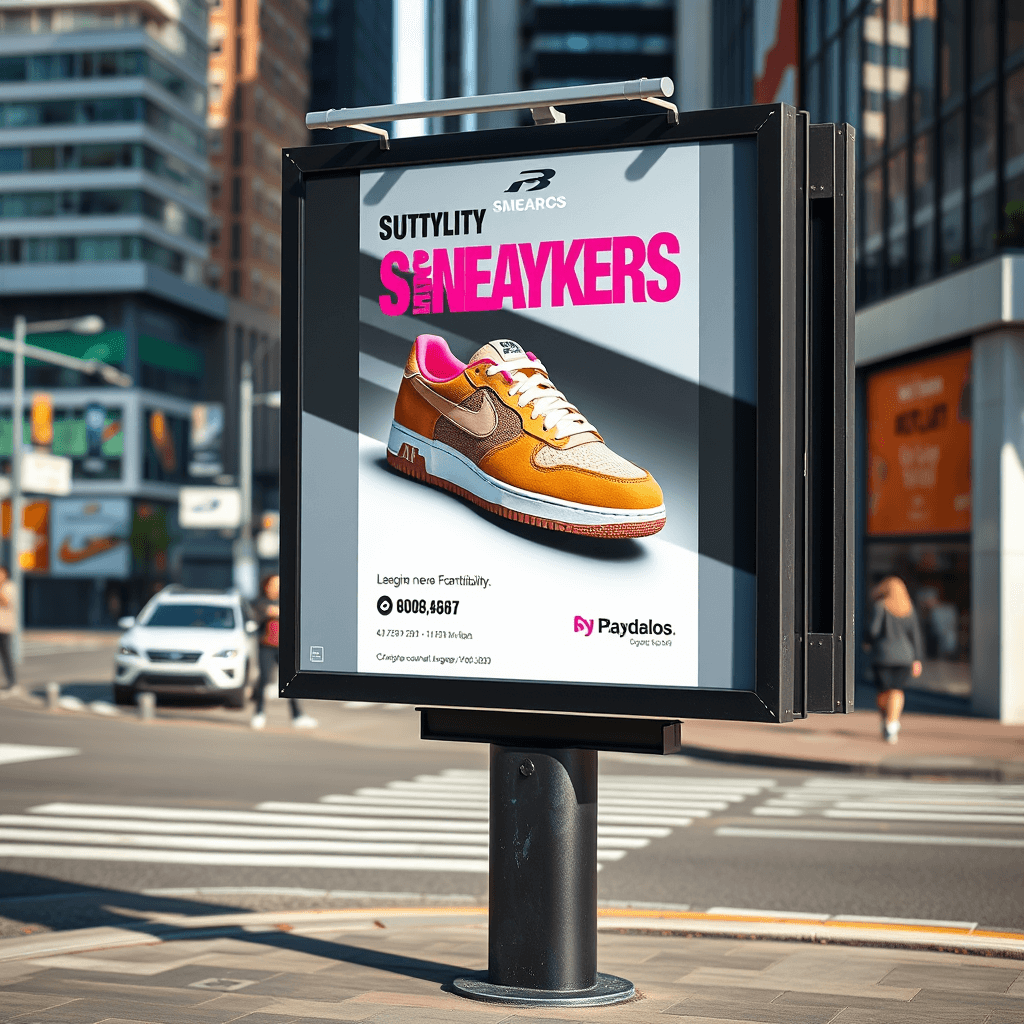 AI generated urban sneaker ad mockup