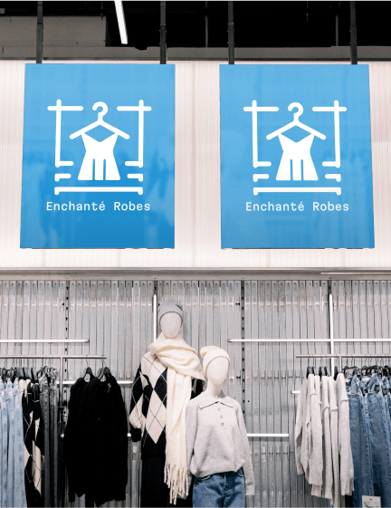 Fashion branding kit on shopping bags and clothing labels