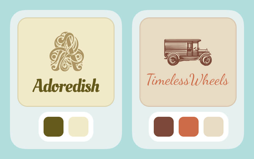 Earth tone vintage logo color palette ideas