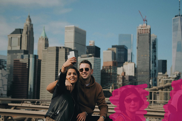 Remove tourists from travel photo new york city skyline before