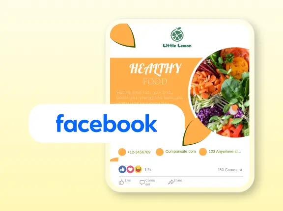 Template desain posting Facebook berani untuk promosi merek