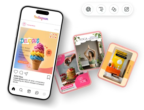 buat desain postingan Instagram dengan templat gratis
