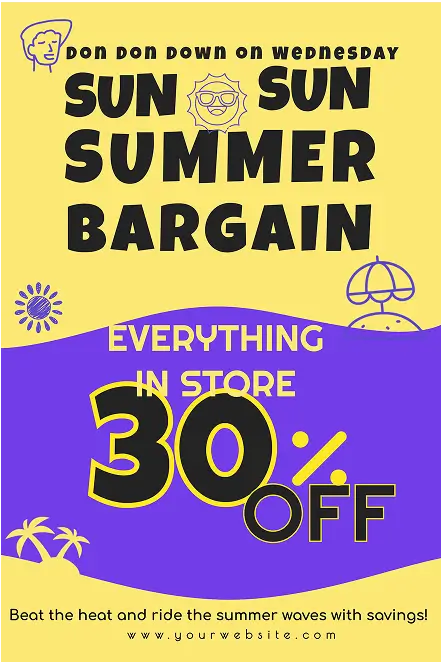 Diseño de cartel para la venta de verano