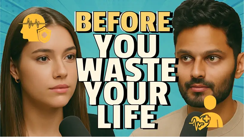YouTube thumbnail design featuring two people in podcast style by thumbnail creator