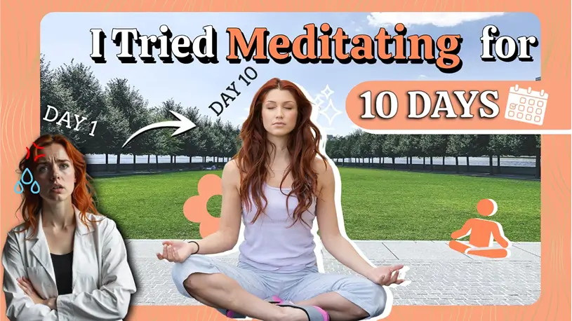 Editable YouTube thumbnail template for a meditation challenge
